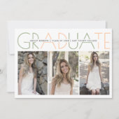 Klasse van 2025 salie groen, perzik afstuderen fot kaart (Voorkant)