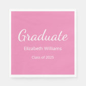 Klasse van 2025 Schattigee Roze Graduation Party Servet (Voorkant)