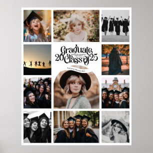Klasse van 2025 SCHOOL Afstuderen 11 Fotocollage Poster