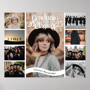 Klasse van 2025 SCHOOL Afstuderen 9 Fotocollage Poster