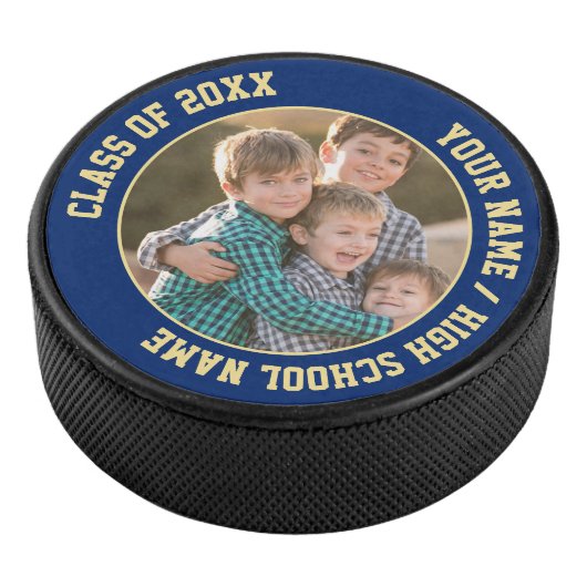 Klasse van 2025 School Graduation Party Gift Foto Hockey Puck (3/4)