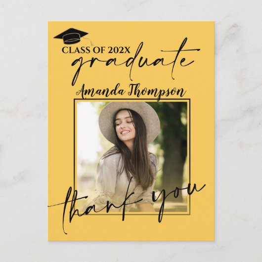 Klasse van 2025 Script Afstuderen Foto Bedankt Briefkaart (Voorkant)