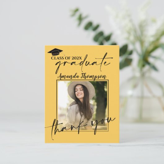 Klasse van 2025 Script Afstuderen Foto Bedankt Briefkaart (Staand voorkant)