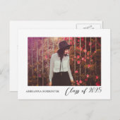 Klasse van 2025 Script Afstuderen Foto Elegant Uitnodiging Briefkaart (Voorkant / Achterkant)