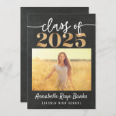 Klasse van 2025 Script Grey Chalk Printable Kaart (Voorkant / Achterkant)