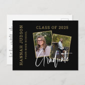 Klasse van 2025 Script Photo Afstuderen Aankondigingskaart (Voorkant / Achterkant)