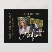 Klasse van 2025 Script Photo Afstuderen Aankondigingskaart (Voorkant)