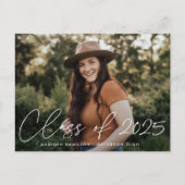 Klasse van 2025 Script Photo Graduation Party Uitnodiging Briefkaart (Voorkant)