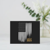 Klasse van 2025 Senior American Flag Afstuderen Briefkaart (Staand voorkant)