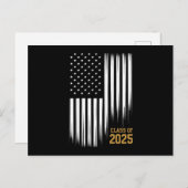 Klasse van 2025 Senior American Flag Afstuderen Briefkaart (Voorkant / Achterkant)