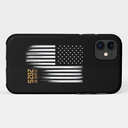 Klasse van 2025 Senior American Flag Afstuderen Case-Mate iPhone Case (Achterkant (horizontaal))
