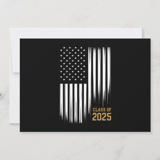 Klasse van 2025 Senior American Flag Afstuderen Kaart (Voorkant)