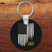 Klasse van 2025 Senior American Flag Afstuderen Sleutelhanger (Voorkant)
