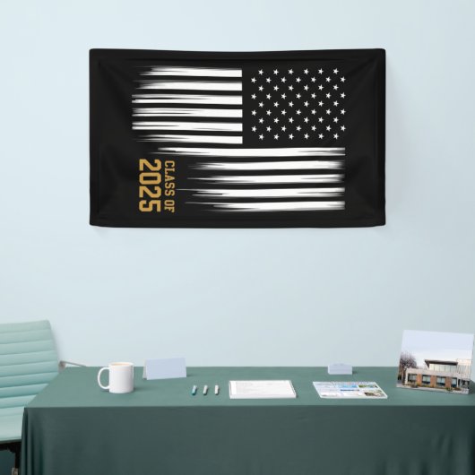 Klasse van 2025 Senior American Flag Afstuderen Spandoek (Beurs)