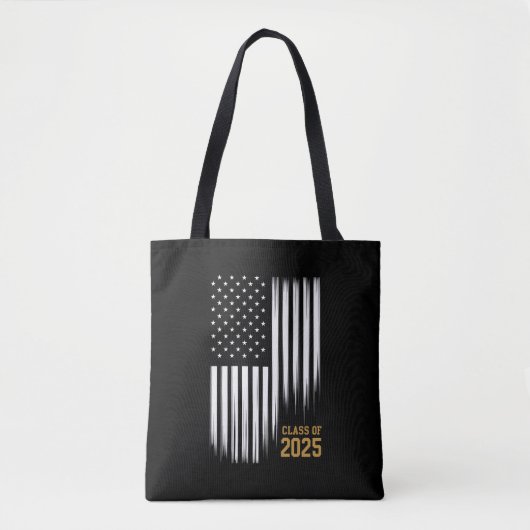 Klasse van 2025 Senior American Flag Afstuderen Tote Bag (Voorkant)