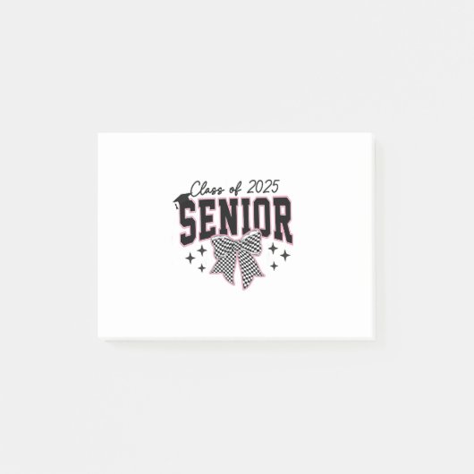 Klasse van 2025 Senior Bow Coquette Afstuderen Post-it® Notes (Voorkant)