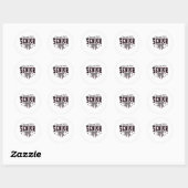 Klasse van 2025 Senior Bow Coquette Afstuderen Ronde Sticker (Vel)