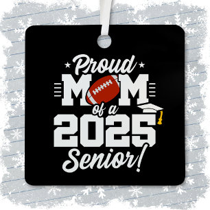 Klasse van 2025 Senior Jaar Football Mom Senior 20 Metalen Ornament