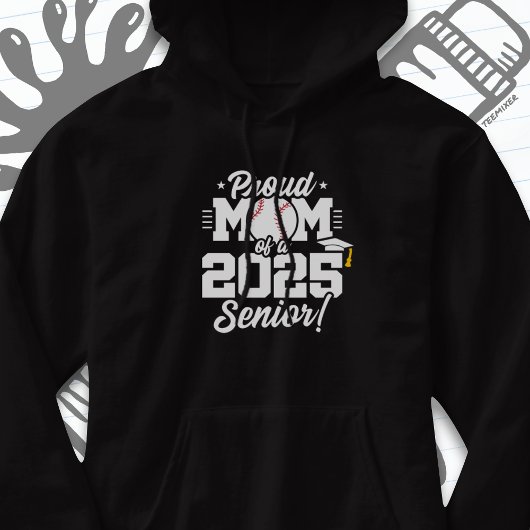 Klasse van 2025 Senior Jaar Honkbal Moeder Senior Hoodie