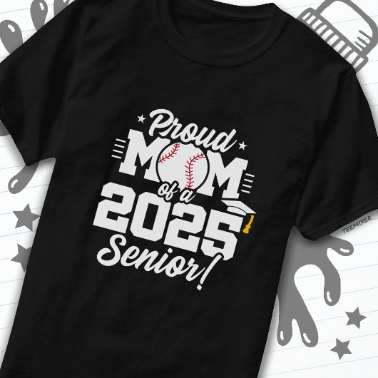 Klasse van 2025 Senior Jaar Honkbal Moeder Senior  T-shirt