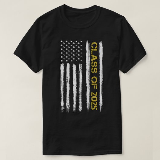 Klasse van 2025 Senior Patriottische Amerikaanse v T-shirt (Design voorkant)