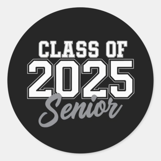 Klasse van 2025 senior terug naar school 2025 Vint Ronde Sticker (Voorkant)
