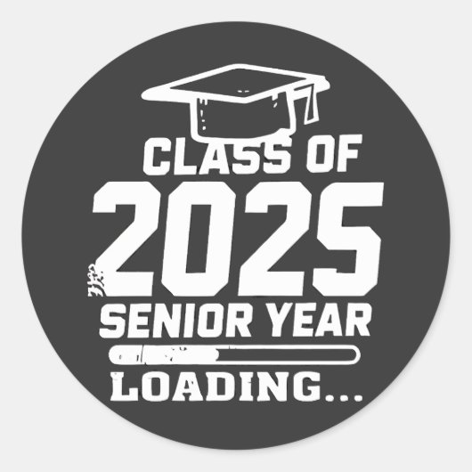 Klasse van 2025 Senior Year Loading Ronde Sticker (Voorkant)