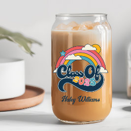 Klasse van 2025 Senioren Gift Gepersonaliseerde Na Blikvorm Glas