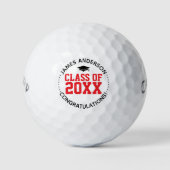 Klasse van 2025 Stijlvol Rood Afstuderen Gift Golfballen (Voorkant)