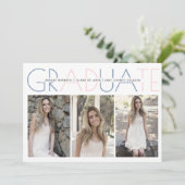 Klasse van 2025 stoffige blauw blush afstuderen fo kaart (Staand voorkant)