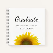 Klasse van 2025 Sunflower Graduation Party Gast Notitieboek (Voorkant)