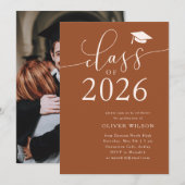 Klasse van 2025 Terracotta Graduation Party Kaart (Voorkant / Achterkant)