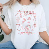 Klasse van 2025 Trendy Hand Drawn Style Afstuderen T-shirt