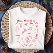 Klasse van 2025 Trendy Hand Drawn Style Afstuderen T-shirt