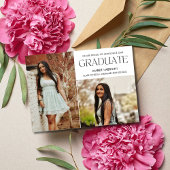 Klasse van 2025 Twee Foto Afstuderen Aankondiging