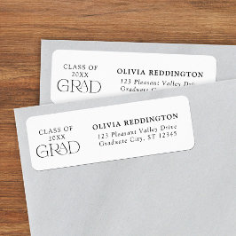 Klasse van 2025 Typografie Afstudeerder Retouradre Etiket