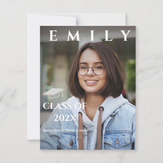 Klasse van 2025 Uitnodiging voor fotoafstudeerfees (Voorkant)