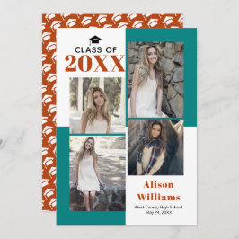 Klasse van 2025 vier foto's blauwgroen, roest afst aankondiging