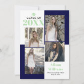 Klasse van 2025 vier foto's marine, munt afstudere aankondiging (Voorkant)