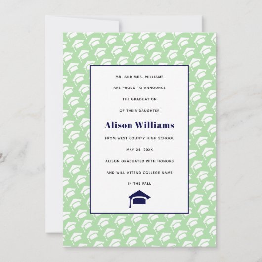 Klasse van 2025 vier foto's marine, munt afstudere aankondiging (Achterkant)