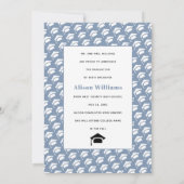 Klasse van 2025 vier foto's stoffig blauw afstuder aankondiging (Achterkant)