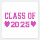 Klasse van 2025 vierkante sticker (Voorkant)