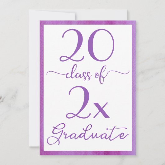 Klasse van 2025 Violet Graduation Party Kaart (Voorkant)