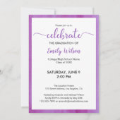 Klasse van 2025 Violet Graduation Party Kaart (Achterkant)