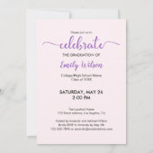 Klasse van 2025 Violet Pink Graduation Party Kaart (Achterkant)