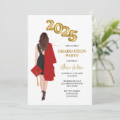 Klasse van 2025 Vrouw Foto Graduation Party Kaart (Staand voorkant)