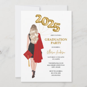 Klasse van 2025 Vrouw Foto Graduation Party Kaart