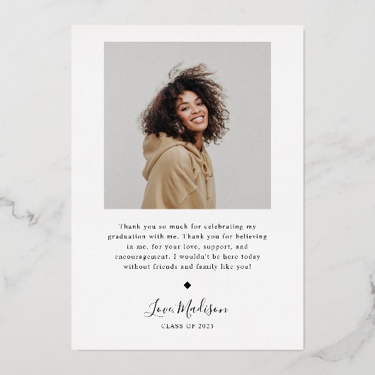 Klasse van 2025 White Arch Lijst Afstuderen Folie Uitnodiging (Achterkant)