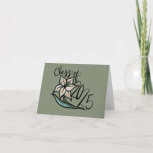 Klasse van 2025 White Lily Green  Style Kaart