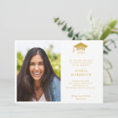 Klasse van 2025 Witte en Gouden Fotoaankondiging Aankondiging (Staand voorkant)